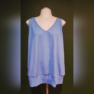 Women’s Blue Sleeveless V-Neck Tank Top XL – Casual Flow Fit